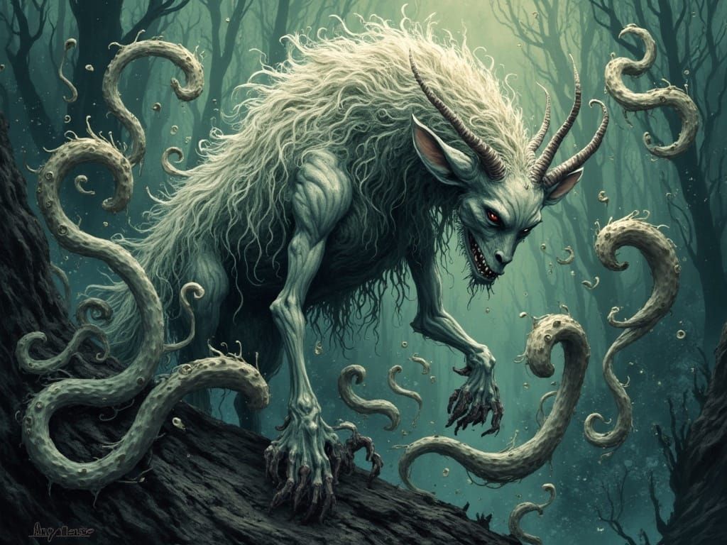 a beautiful zombiecore eldritch fantasycore centaur <lora:Sy...
