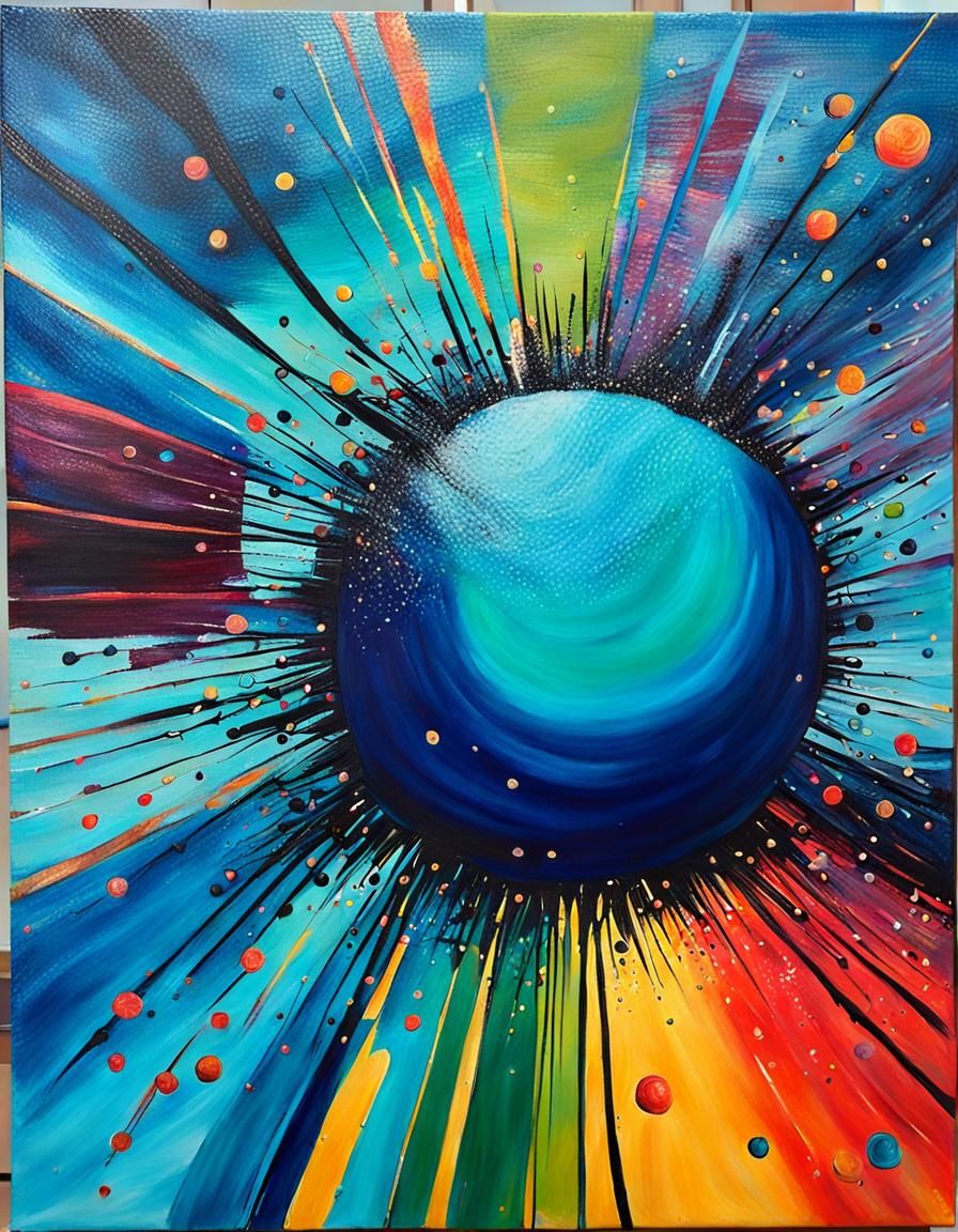 Abstract Acrylic Paint Background on Canvas