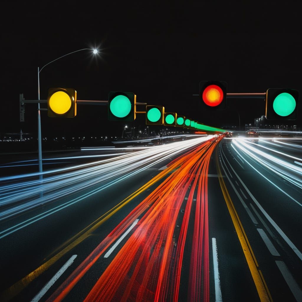 Vibrant Cityscape Captured in a Long Exposure Painting