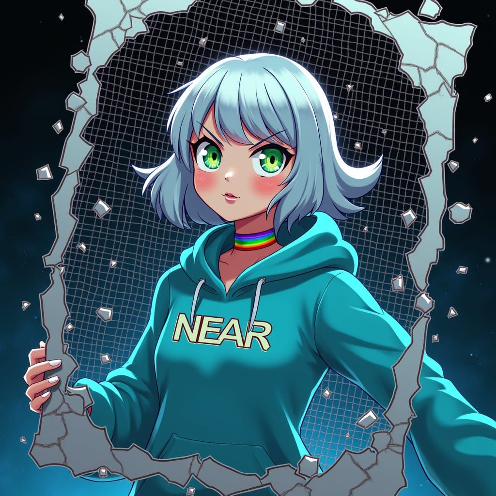 Anime Rebel Shatters Wanted Poster in Neon Future