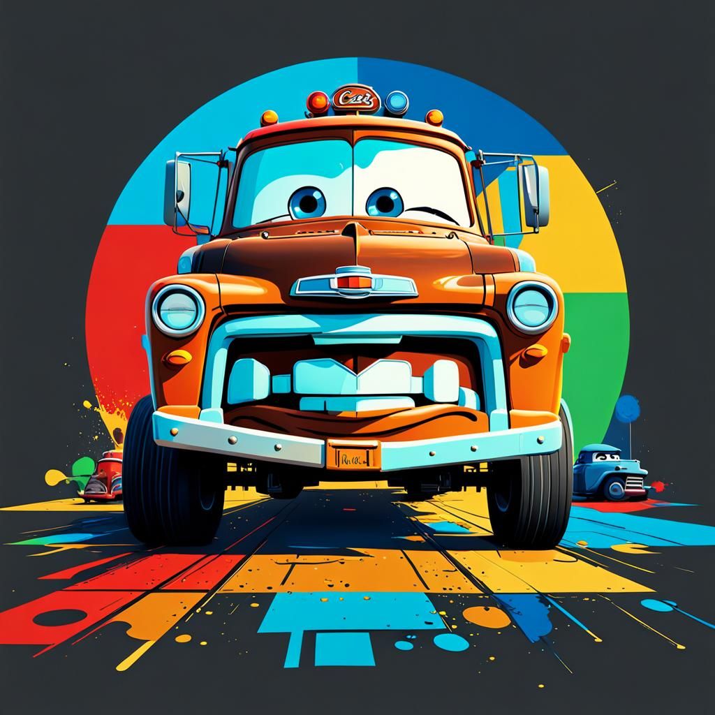 Mater Tow Truck Pop Art Screen Print