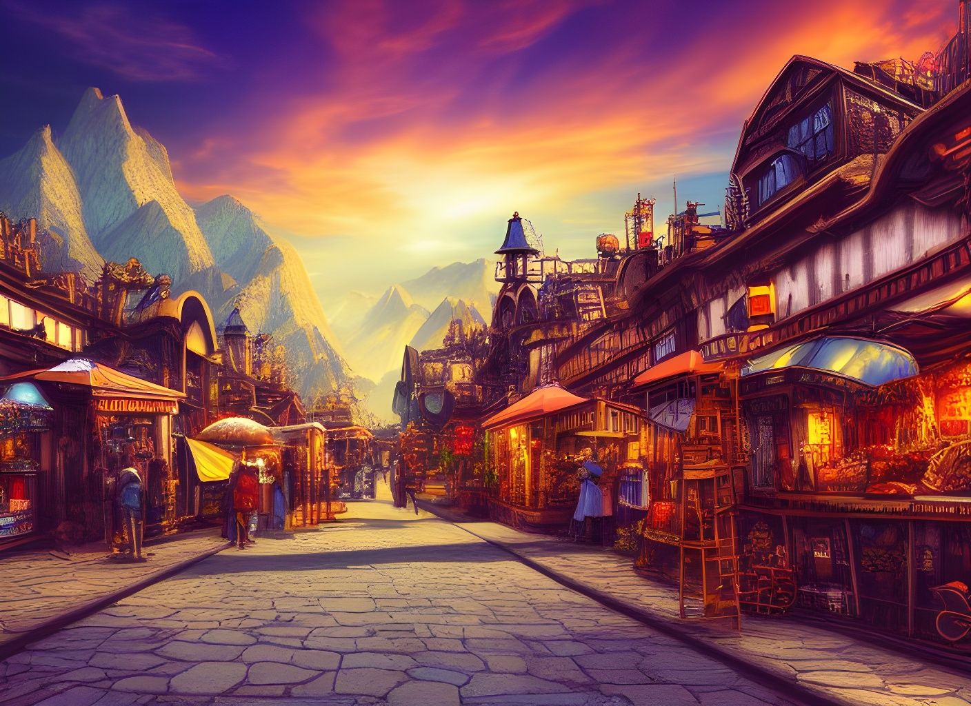 Steampunk market area