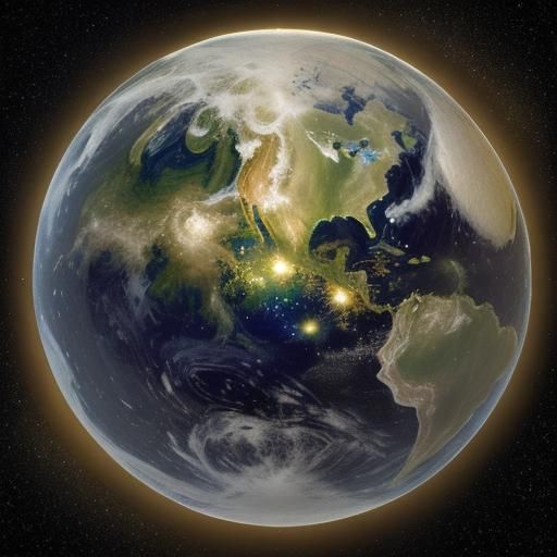 Ethereal Earth Art in Van Gogh Style