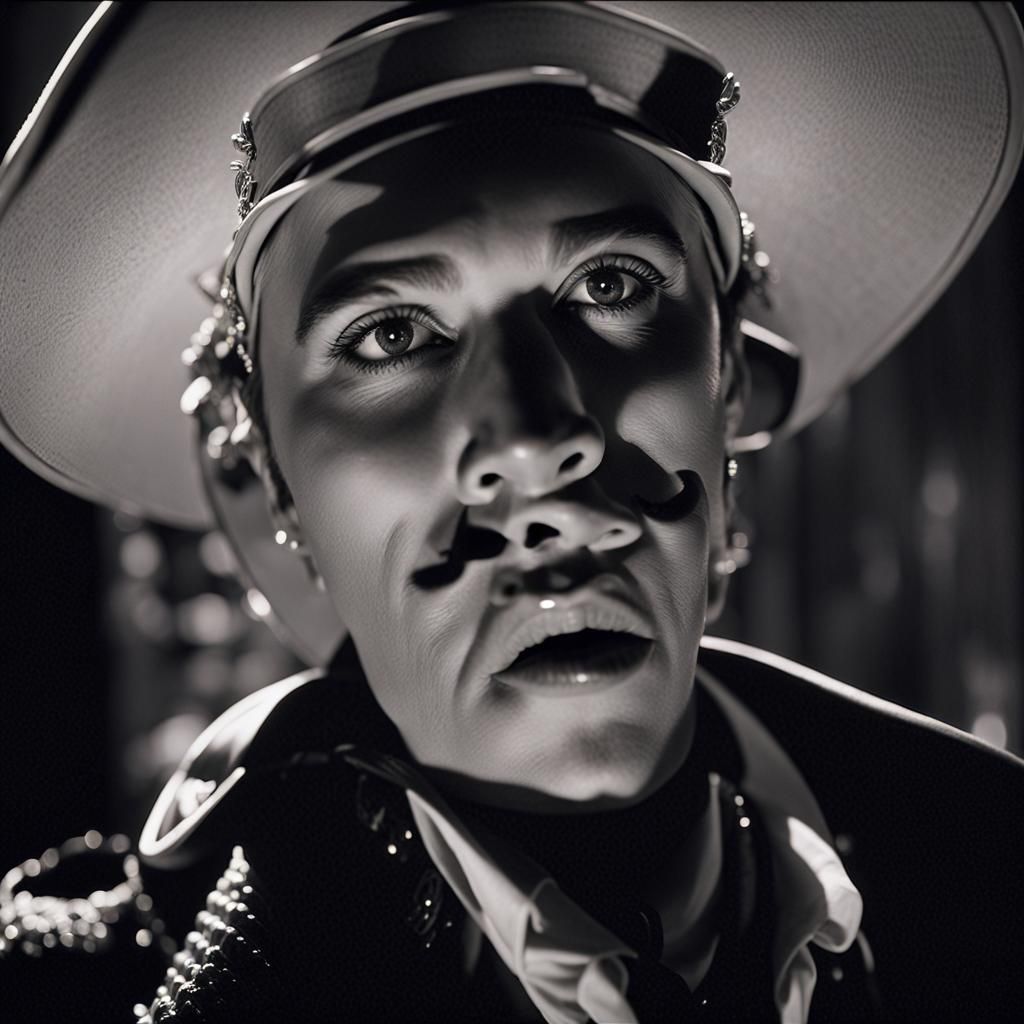 Vaquero Dancer Performs in 1930s Film Noir Style