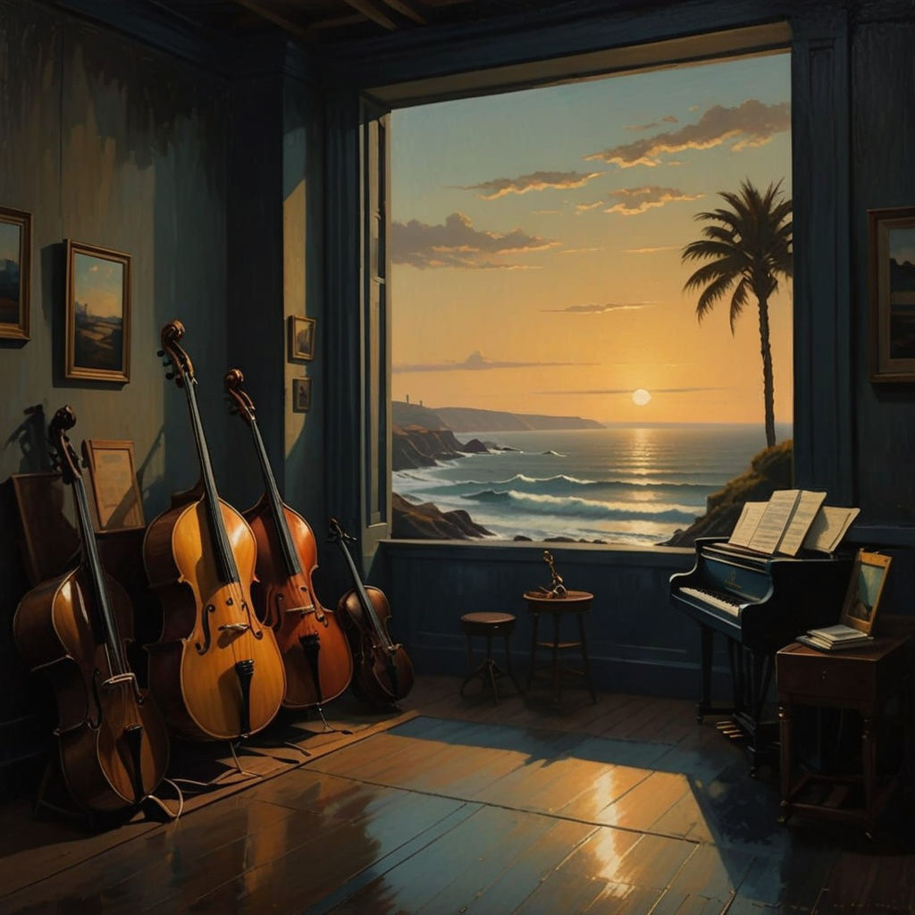 Mysterious Jazz Serenade on a Moonlit Ocean Stage