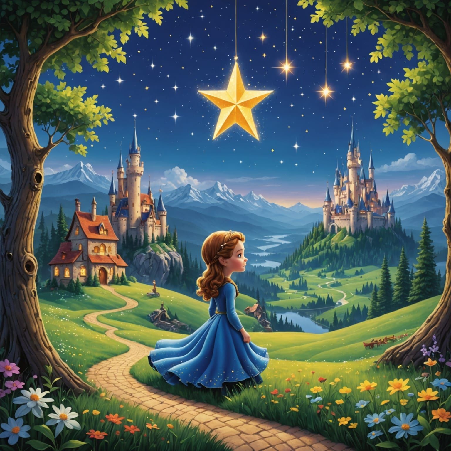 Whimsical Starlight Nursery Scene