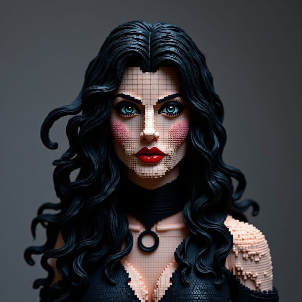 Elvira, Mistress of the Dark, Brick Texture Portrait