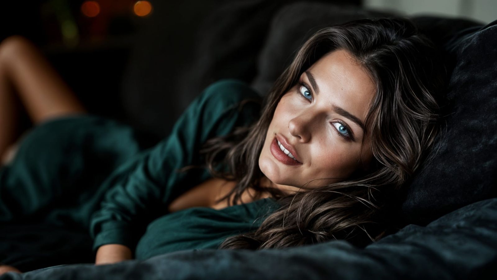 Brunette Woman Lounging, Professional Photography