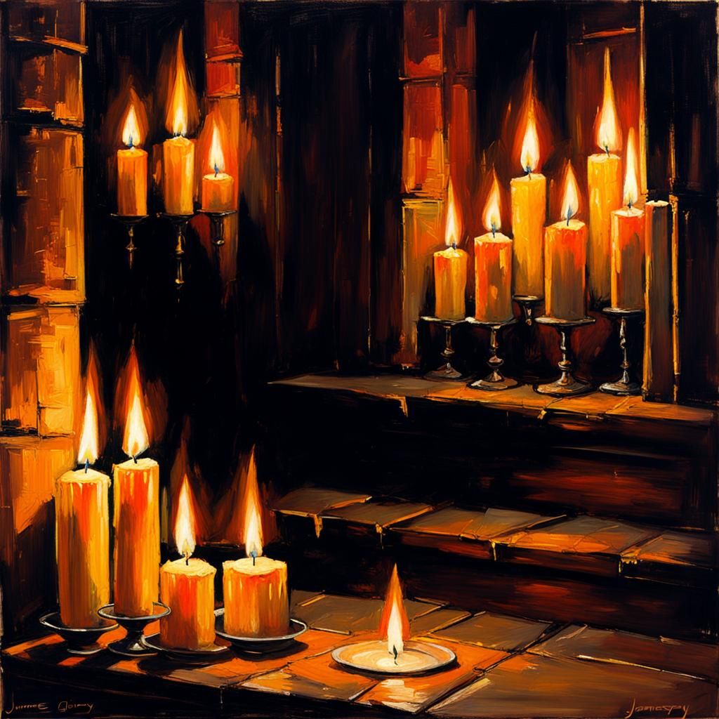 Candlelight Oil Painting in James Gurney Style