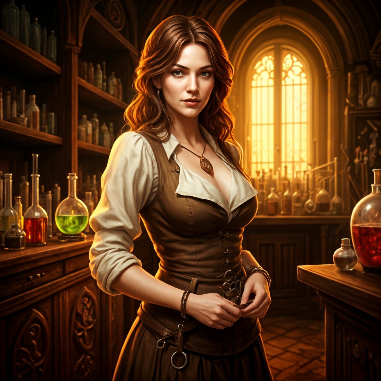 Enchanted Apothecary in a Whimsical Fantasy Realm