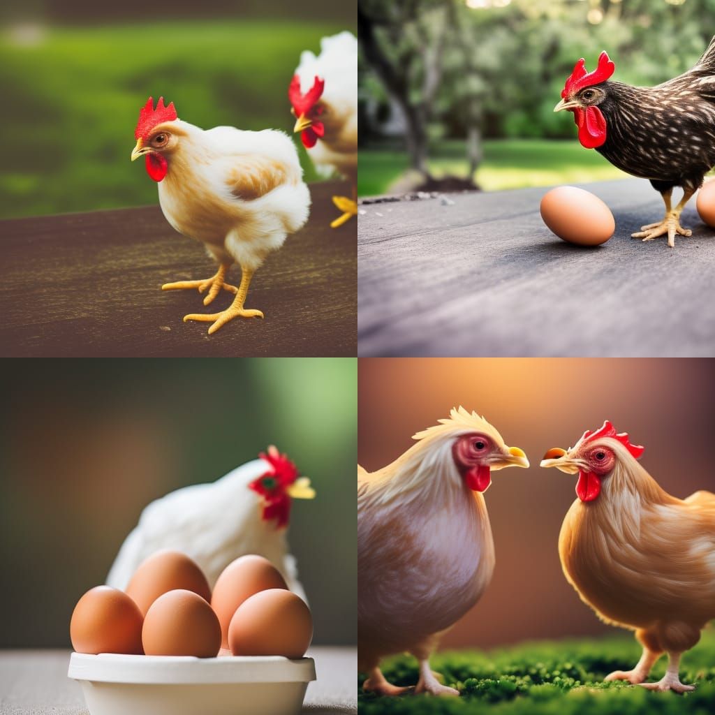 Chicken Eating Eggs: Professional Natural Light Photography