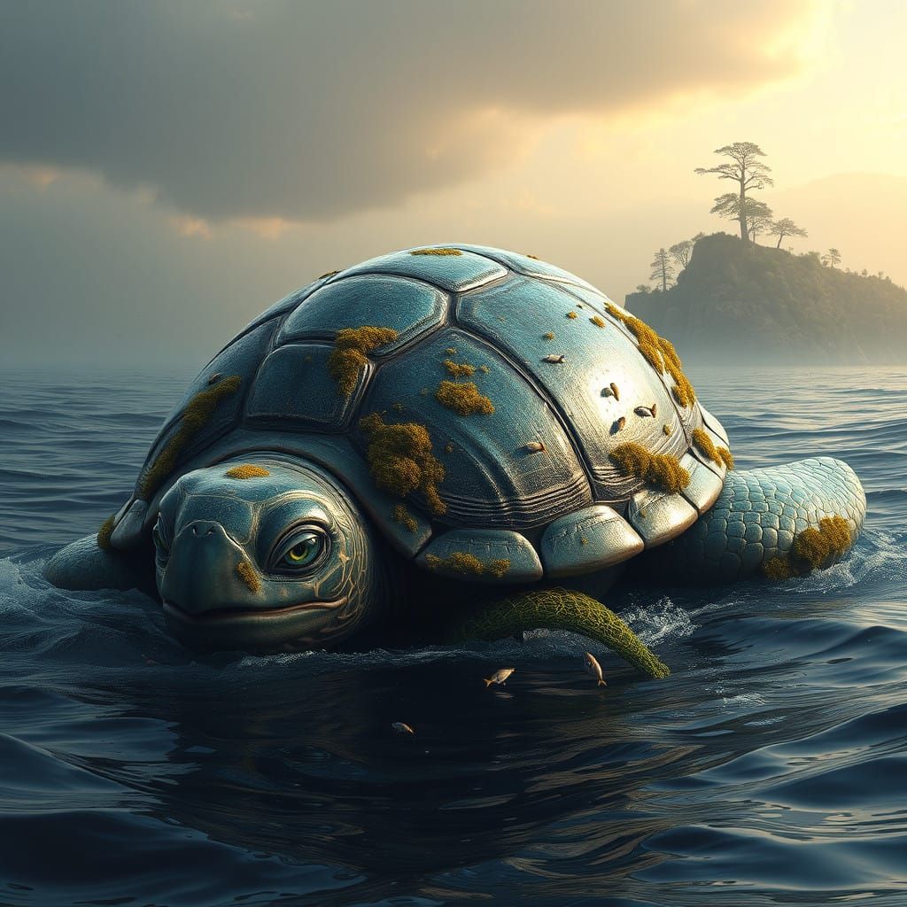 Majestic Aspidochelone Rises from Aegean Depths