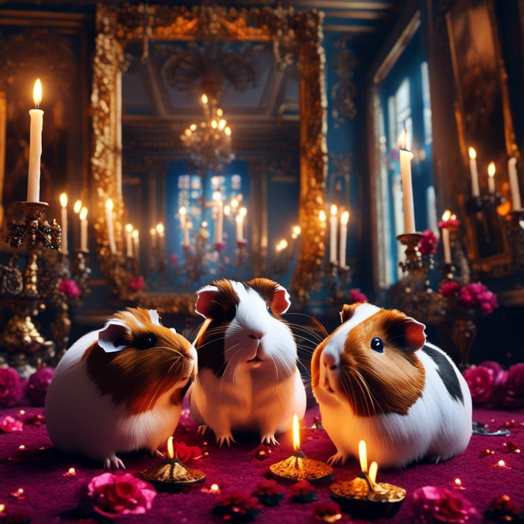 Royal Guinea Pigs Portrait in Rembrandt Style