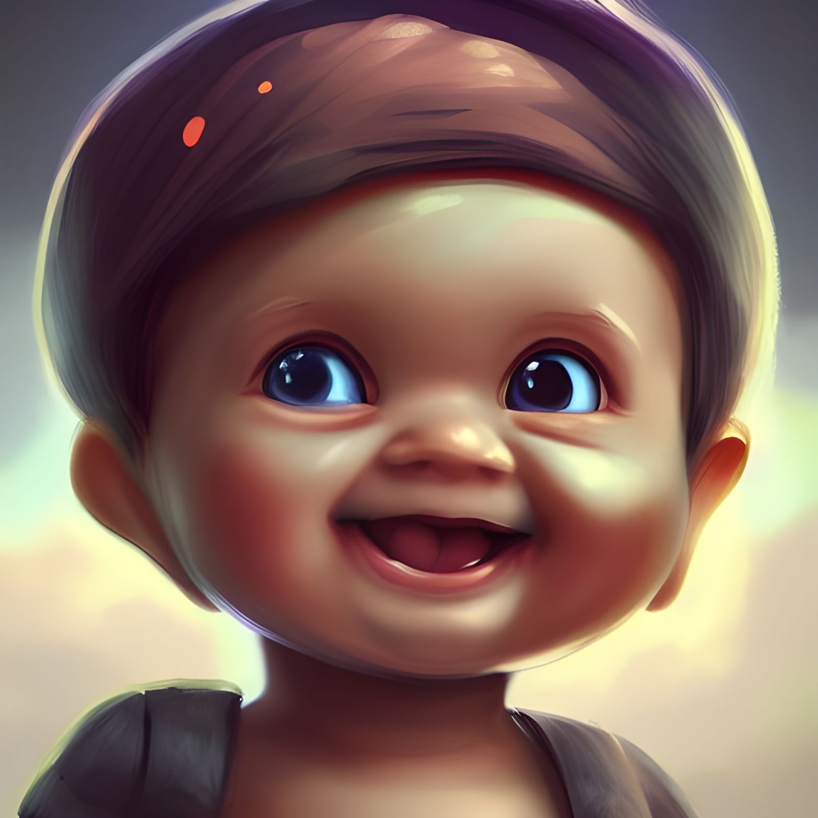 Adorable Gap-Toothed Baby Character Art in Comic Style