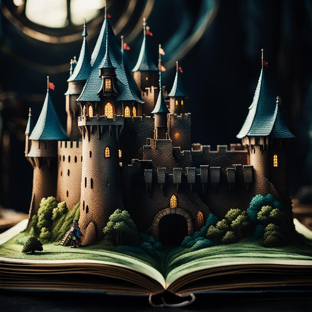 Anime Style Castle Pop-Up Book Portrait