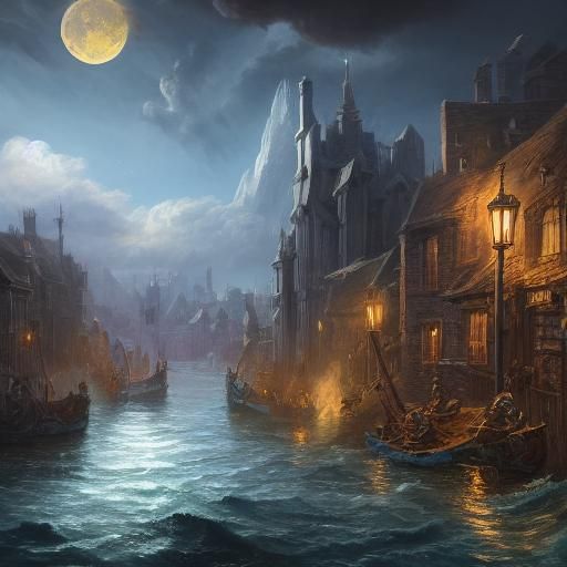 Waterdeep Streets Under Selûne's Gaze: D&D Setting