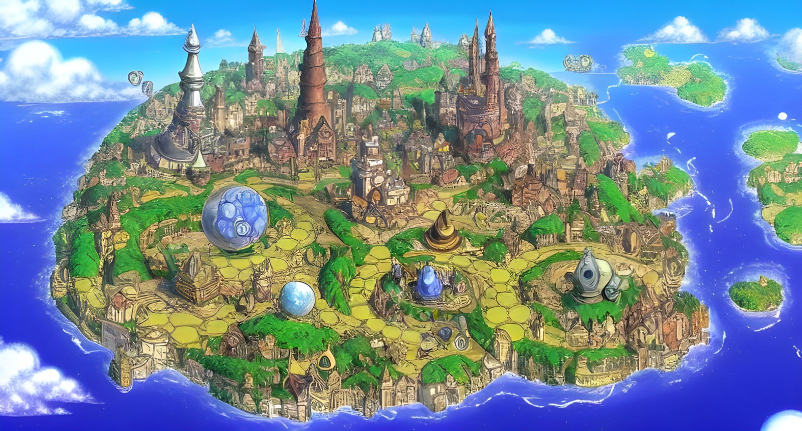 Magical Discworld Map in Anime Style