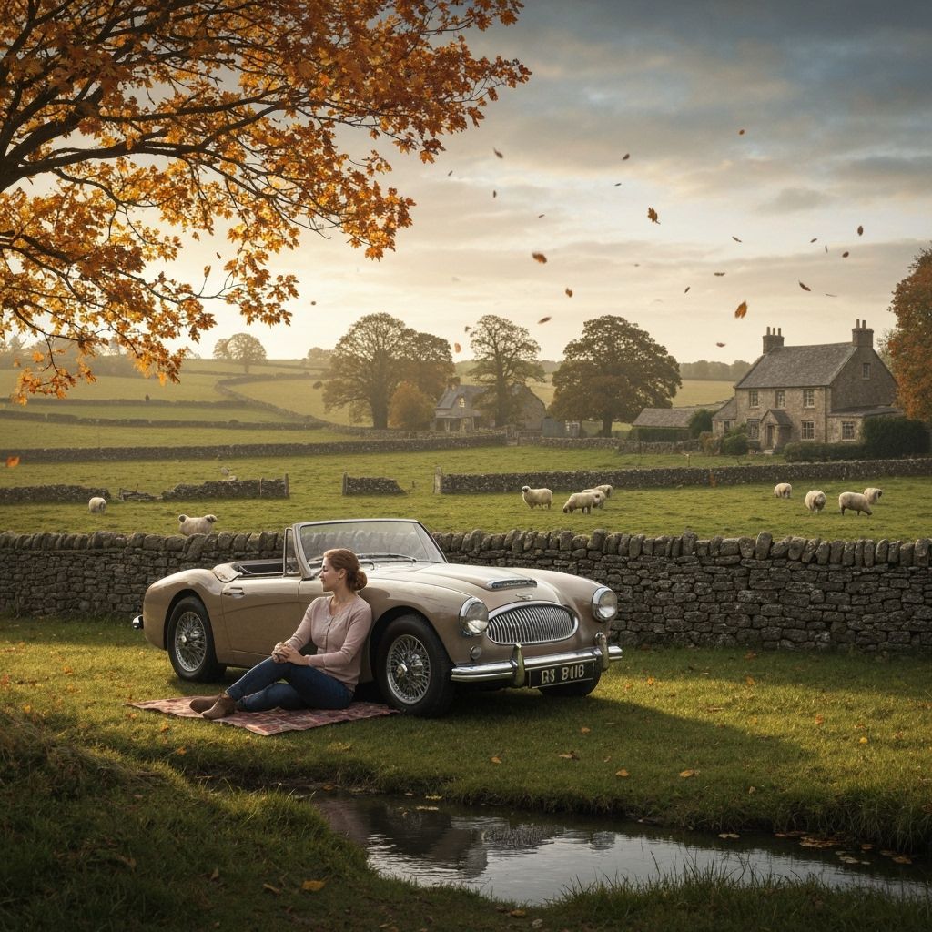 Romantic 1950s Autumn Picnic in the English Countryside