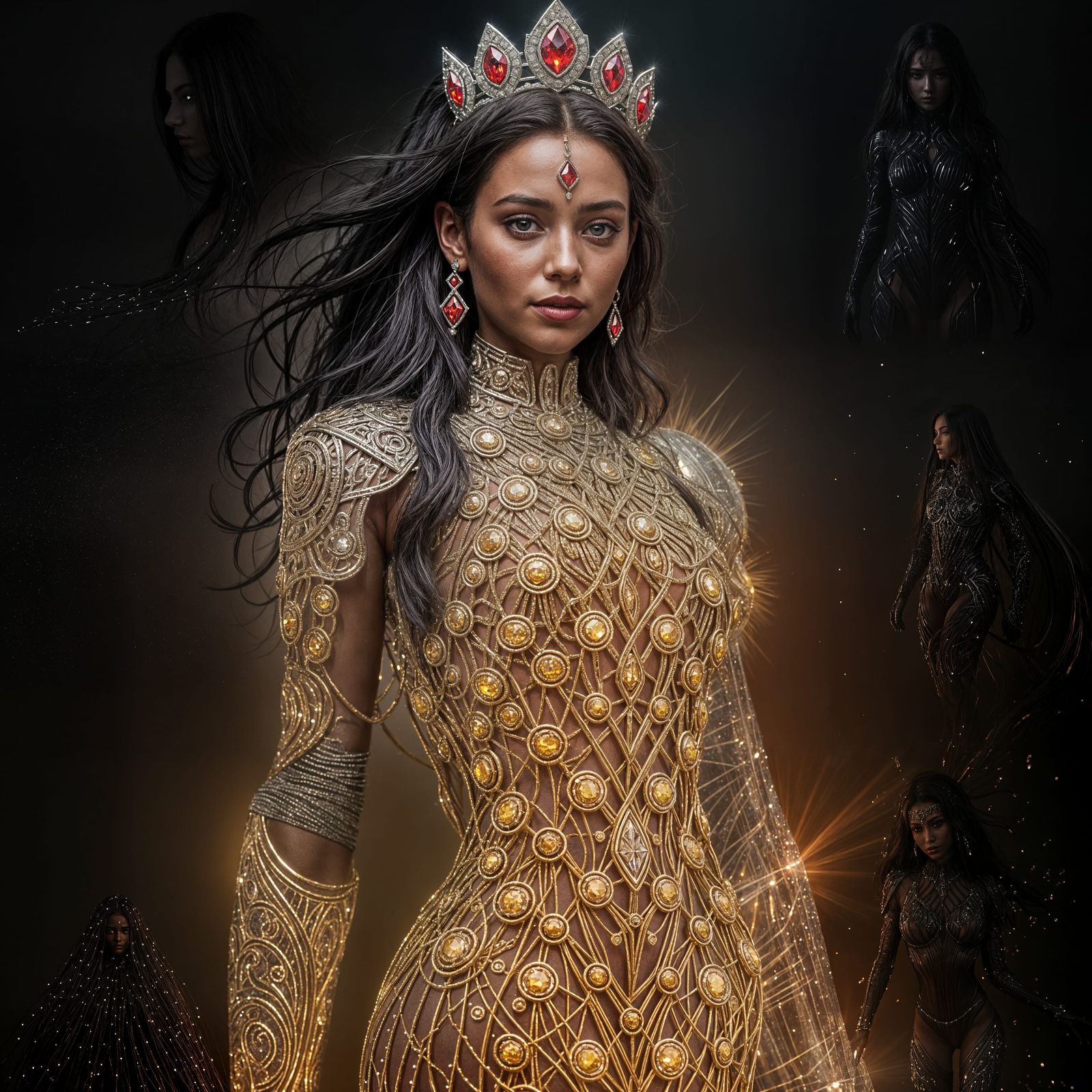 Crystal Queen in Ruby Armor with Diamond Suit