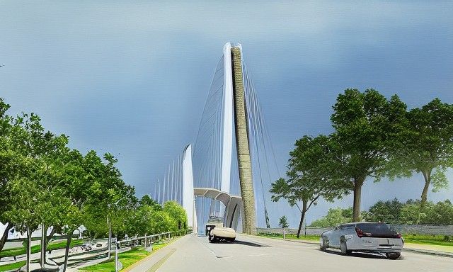 Futuristic Bridge Portrait by Greg Rutkowski