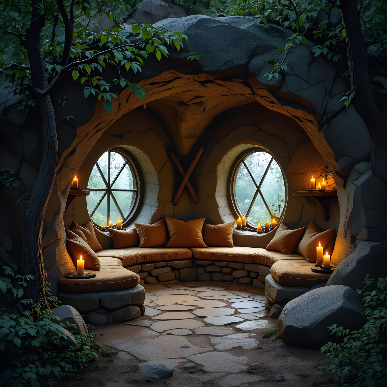 Hidden Kiva Dwelling in Rocky Mountain Forest