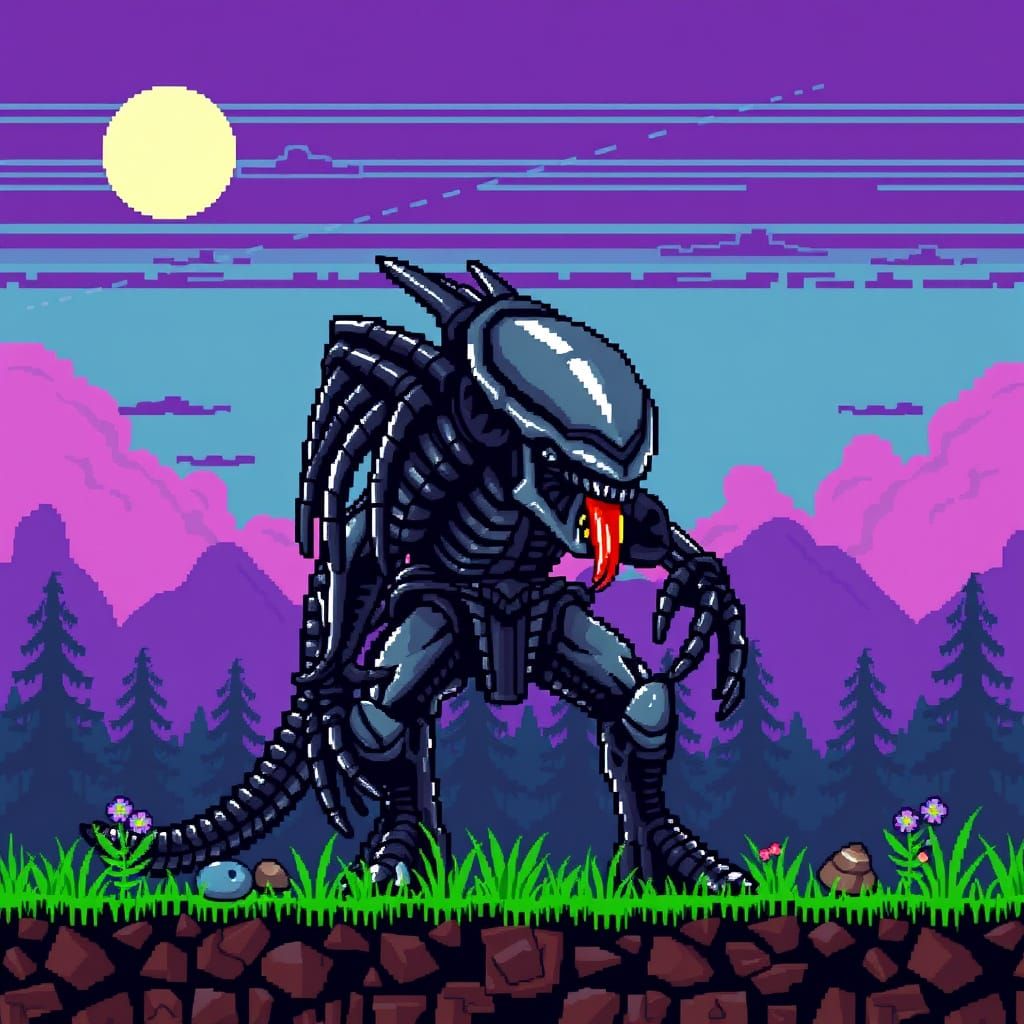 Predator/Alien pixel art
