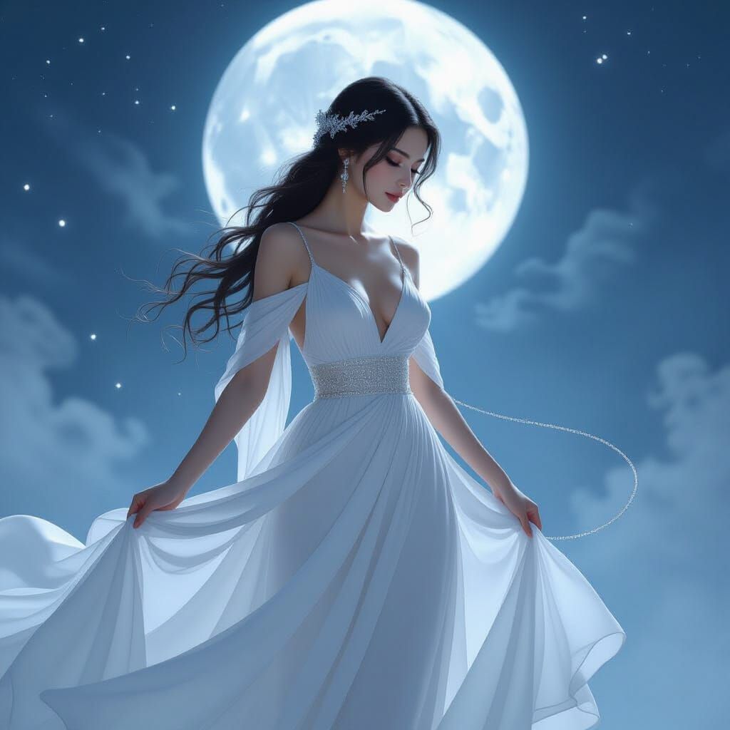 Ethereal Woman Bound by Silver Thread