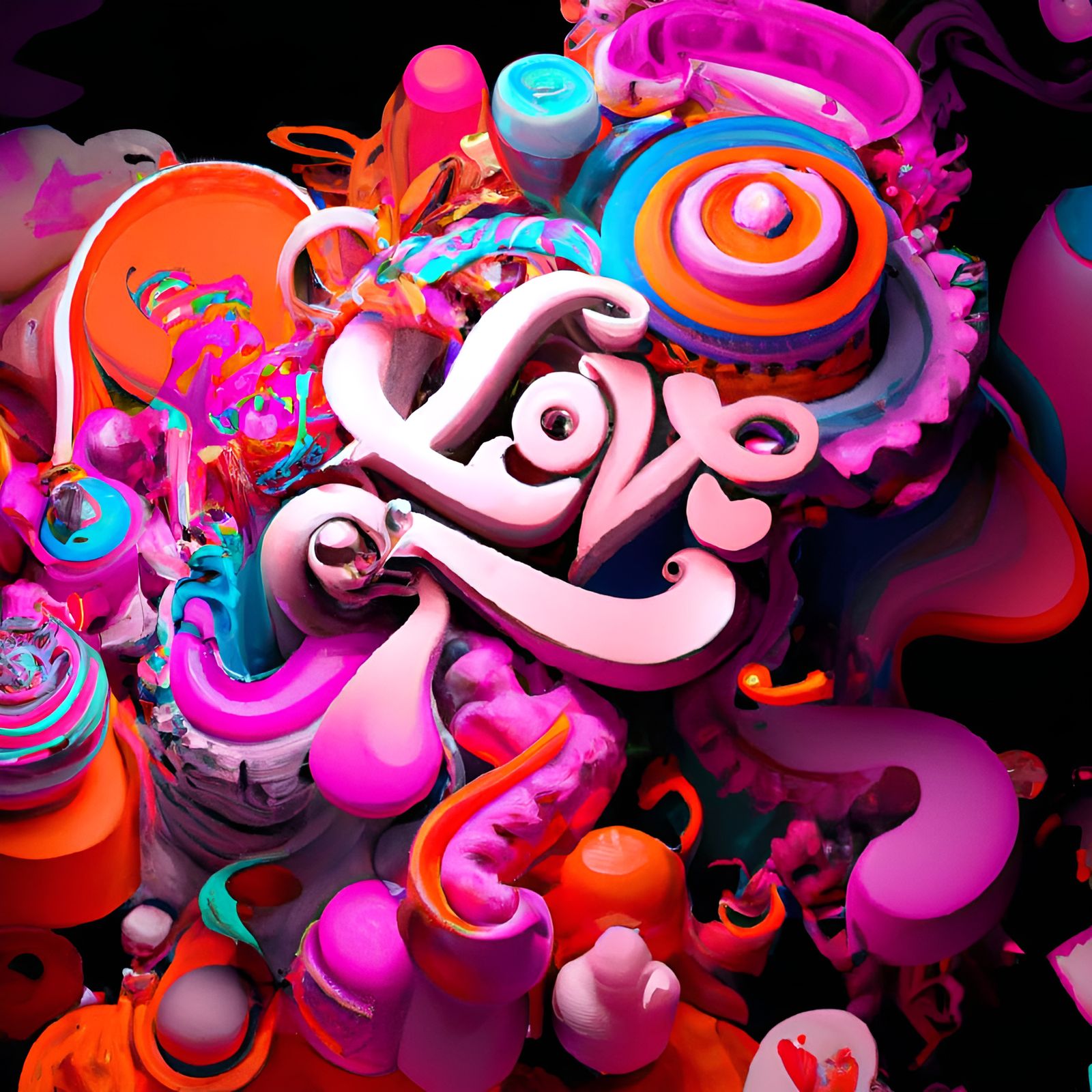 Ornate Abstract 3D Graffiti Design