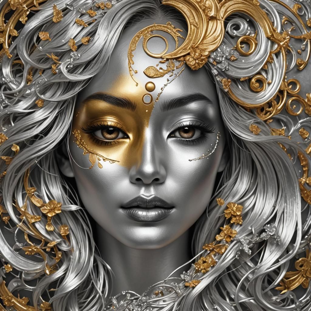 Silver & Gold Yin Yang 1