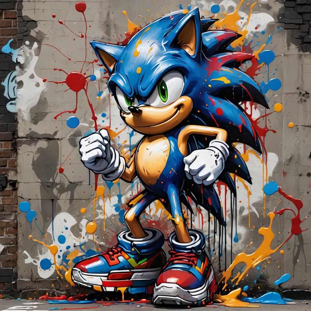 Sonic Graffiti Art in Street Style