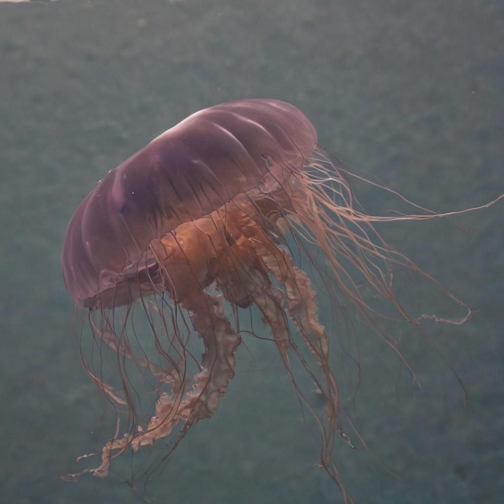 Glittering Jellyfish Illuminated by Oceanic Dawn