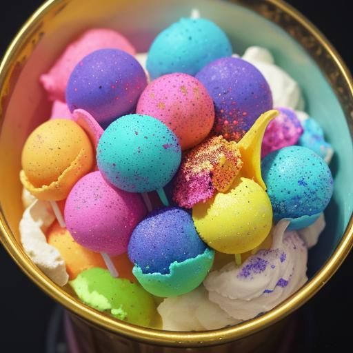 Hyperrealistic Macro Photo of Glistening Ice Cream Cone