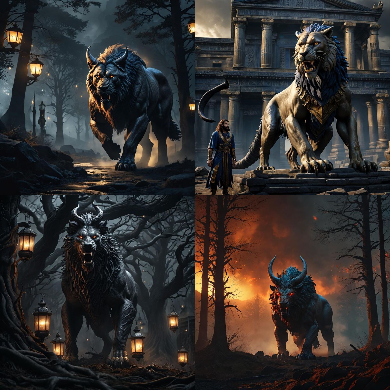 Mythological Guardian Beast in Digital Matte Painting