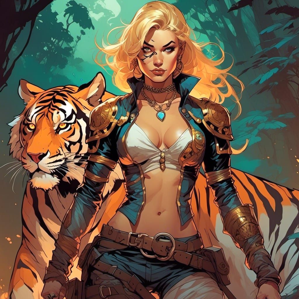 Cyberpunk Pirate Shapeshifter in Comic Book Style