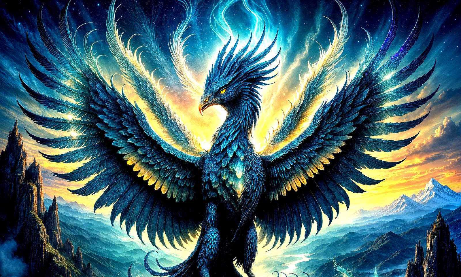 Mystical Phoenix in Ethereal Twilight