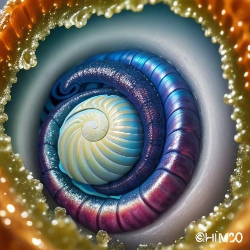 Murex Snail Shell Shimmers in Macro Photograph
