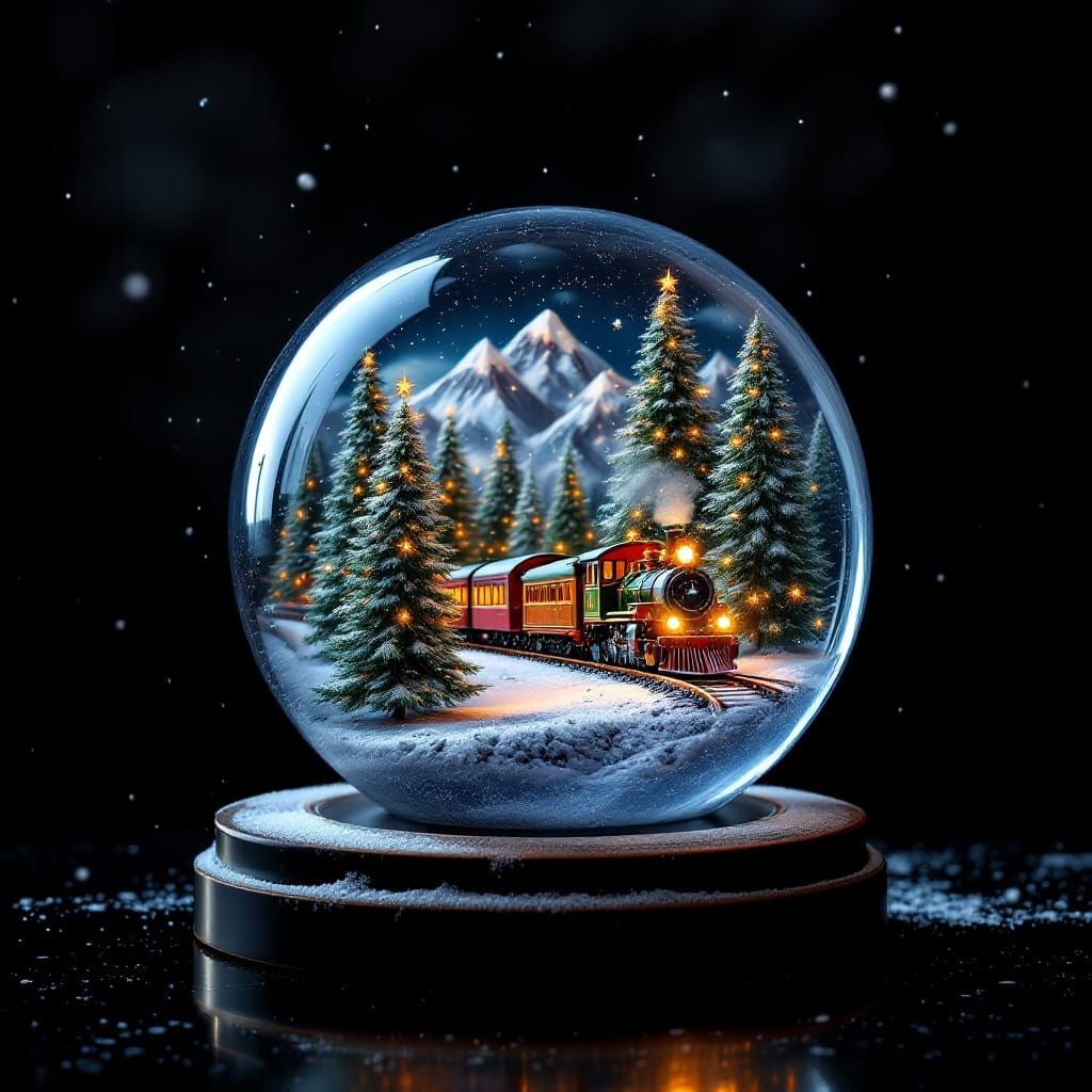 Enchanted Winter Wonderland Inside Crystal Ball