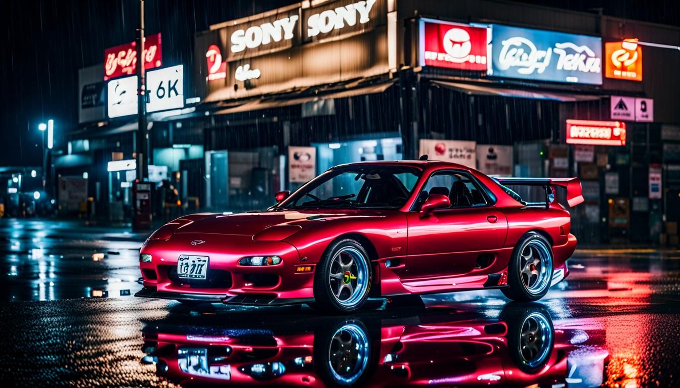 90s JDM Mazda RX-7 FD3S, Downtown Tokyo