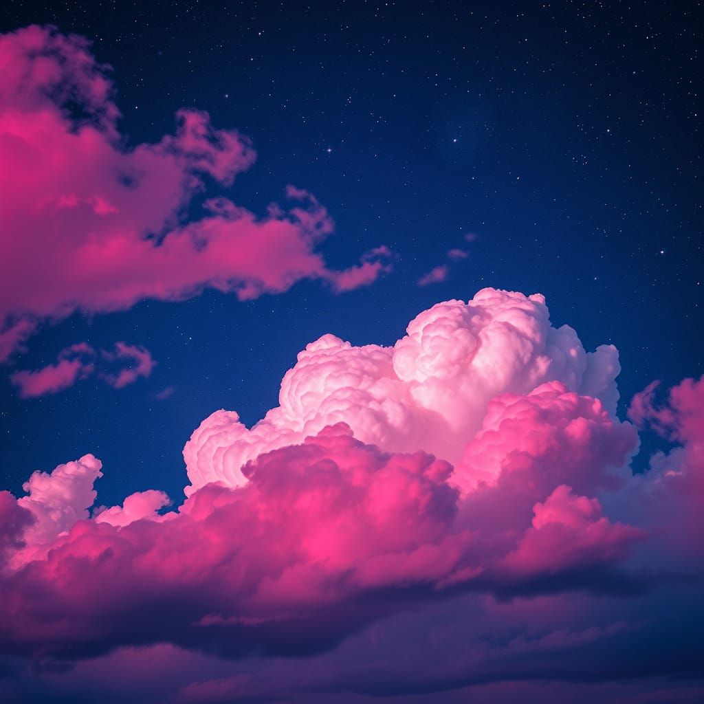 Cosmic Dreamscape with Swirling Clouds