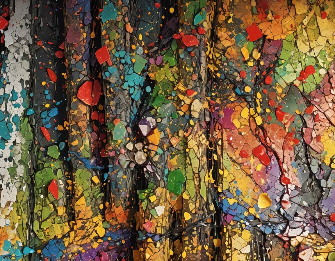 Vibrant Abstract Colors in Dark Fantasy Style