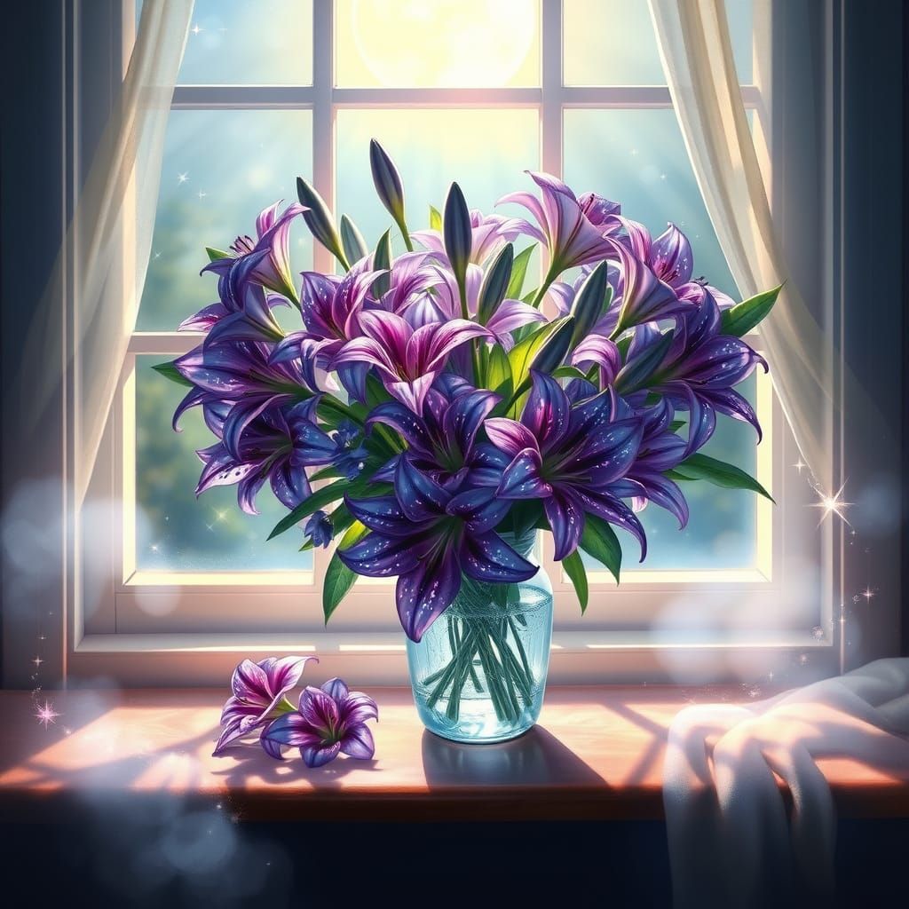 Enchanting Stargazer Lily Bouquet in Ethereal Light