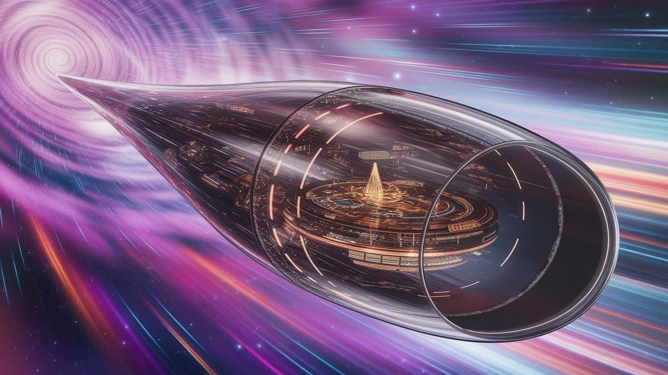 Breathtaking 3D Render of a Transparent Superluminal Starshi...