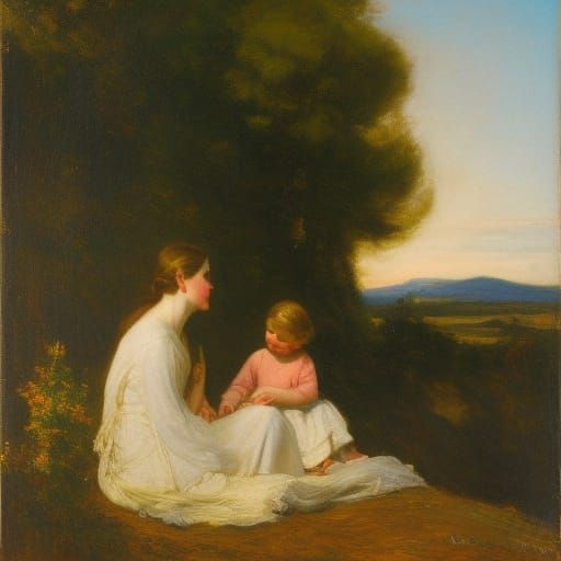 a mother and child