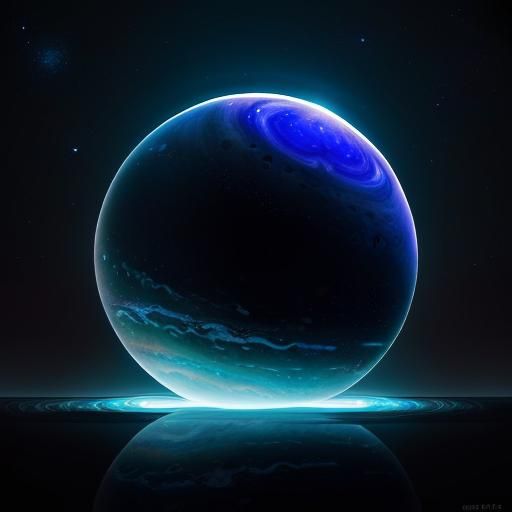 A large (clear crystal sphere with an ocean inside and the m...