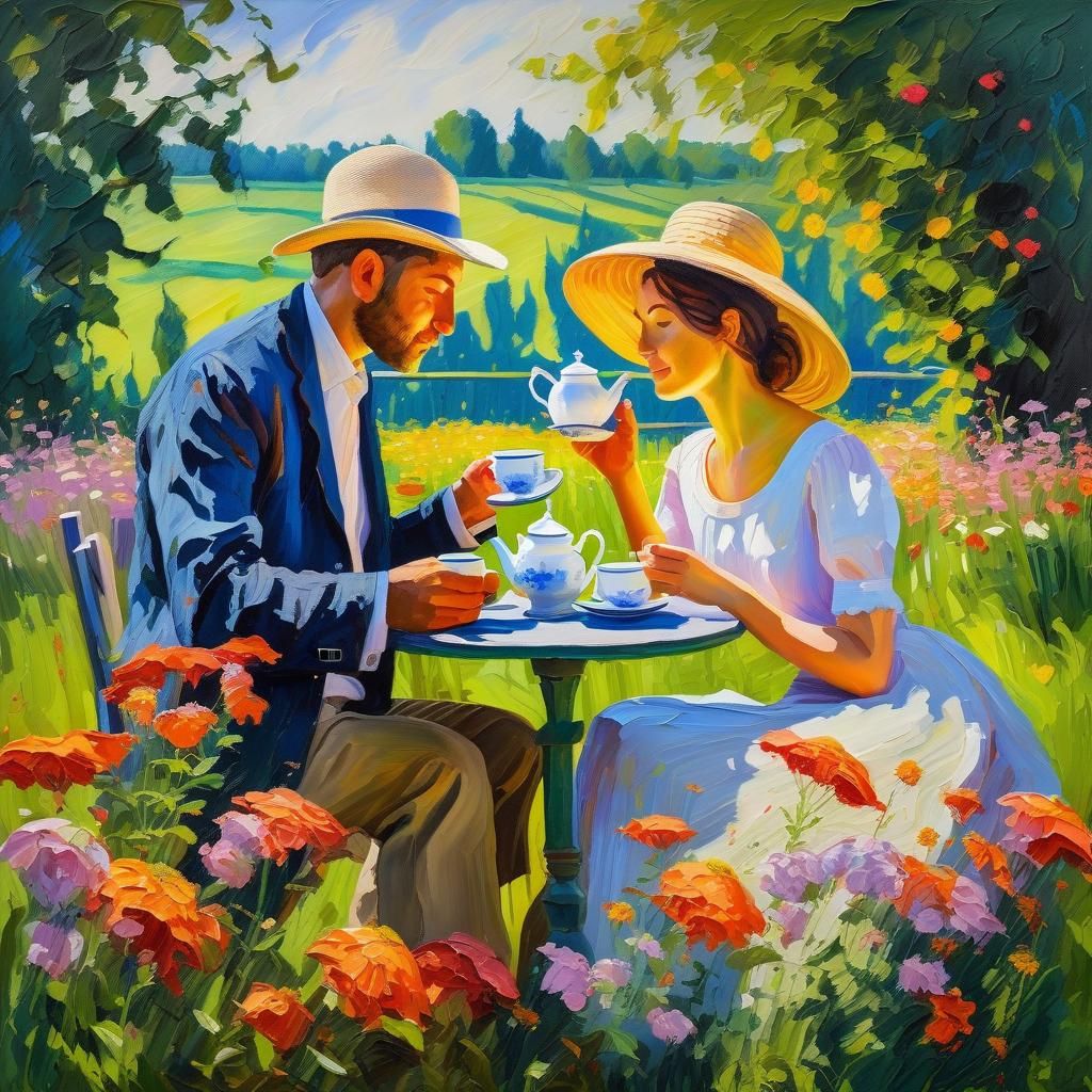 Impressionist Tea Party with Summer Flowers