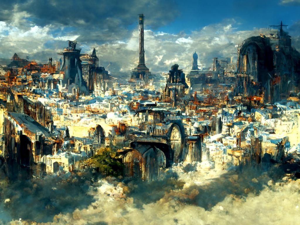 Aetherpunk Paris: Medieval City Concept Art