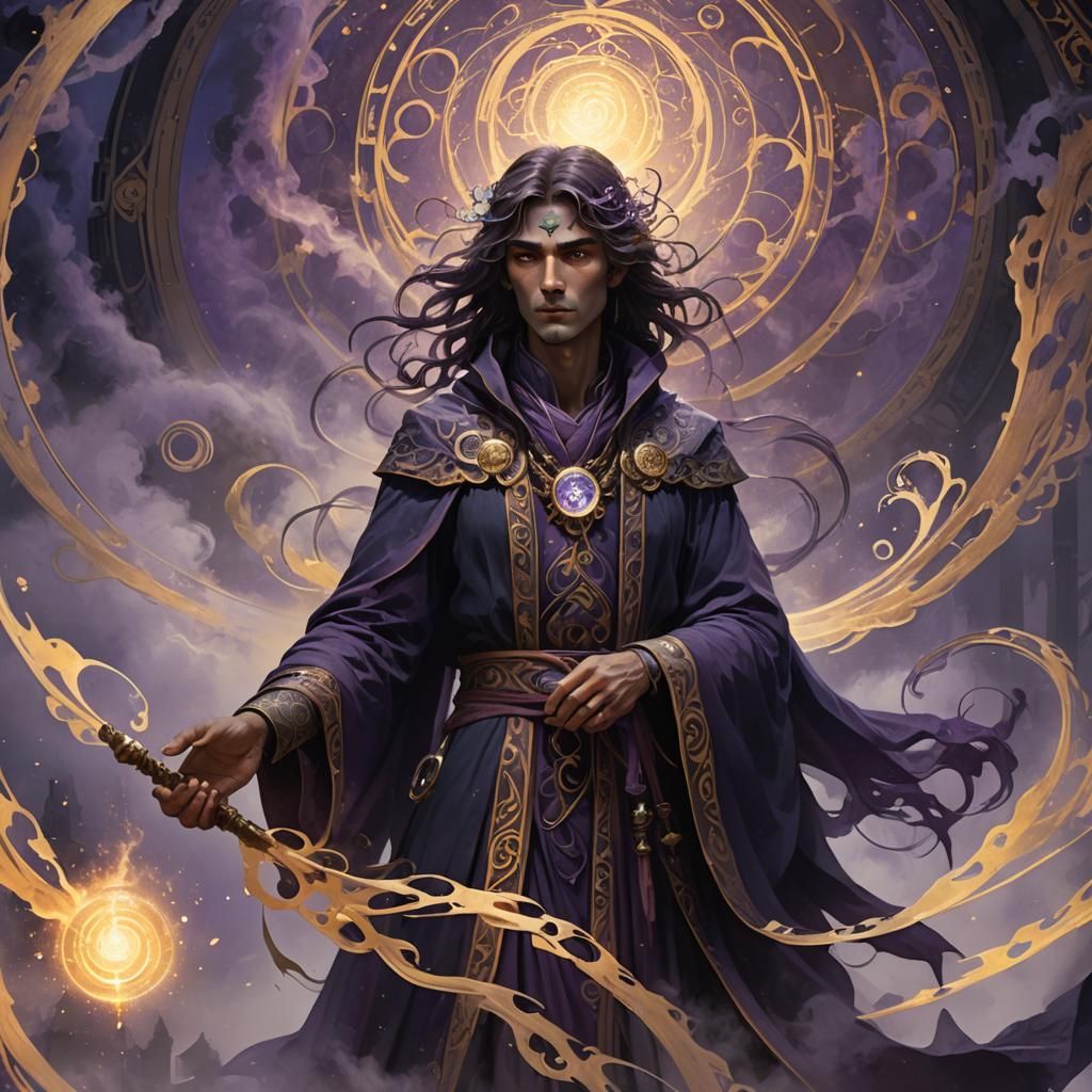 Mystical Mage in Dark Fantasy Art Style