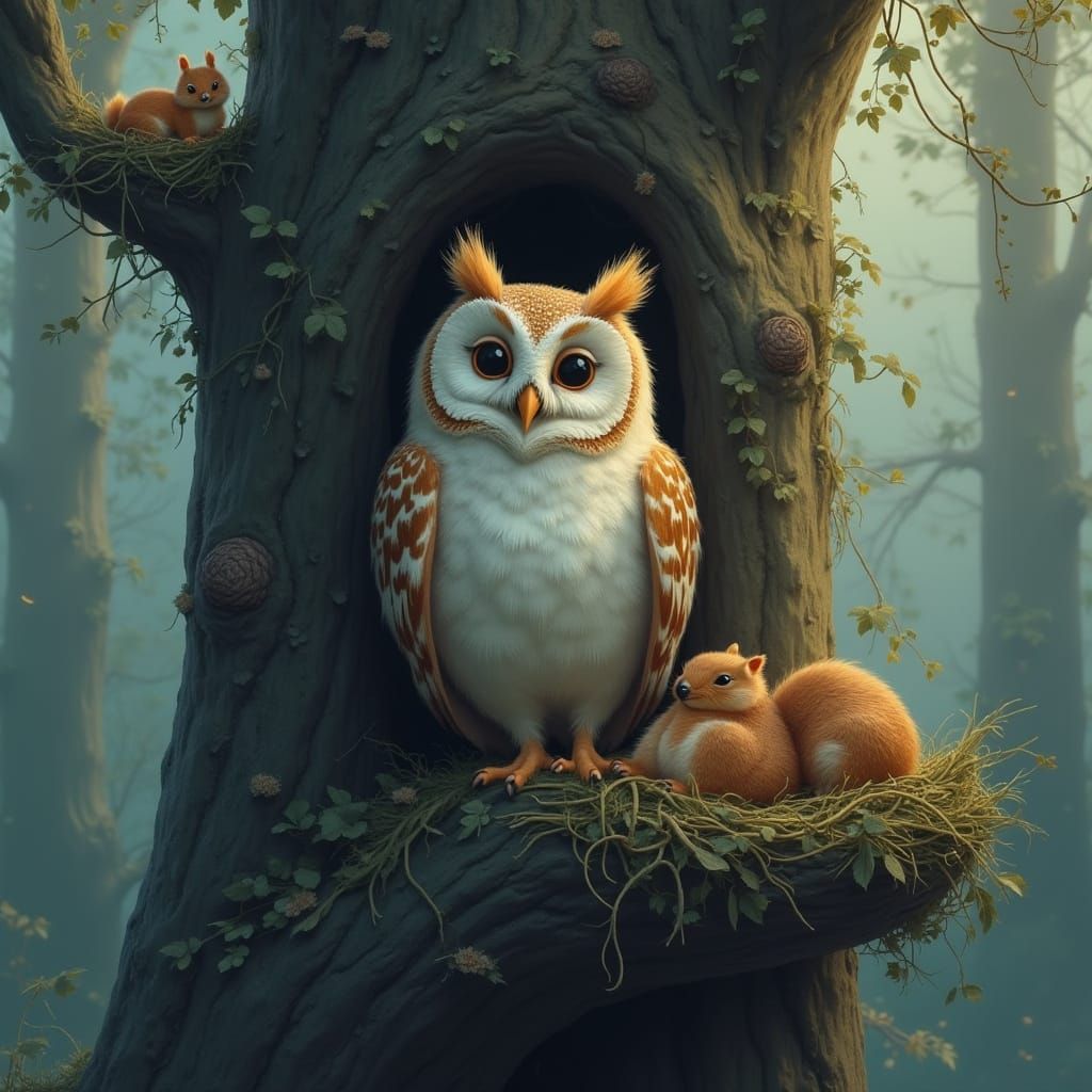 Luna the Owl and the Snuggled Squirrels