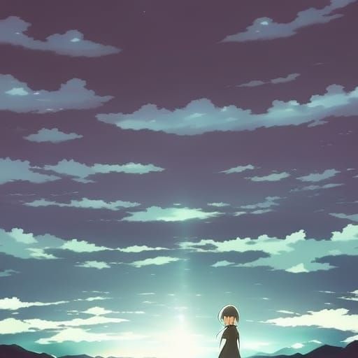 Lonely Anime Key Visual in Japanese Manga Style