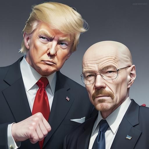 Donald Trump and Walter White in Anime Style